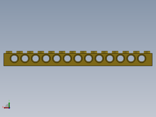 乐高机械组积木（横梁）-4195727 - 4544376 - 4655571 - 32018 Yellow Technic Brick 1 x 14 with Holes后视缩略图