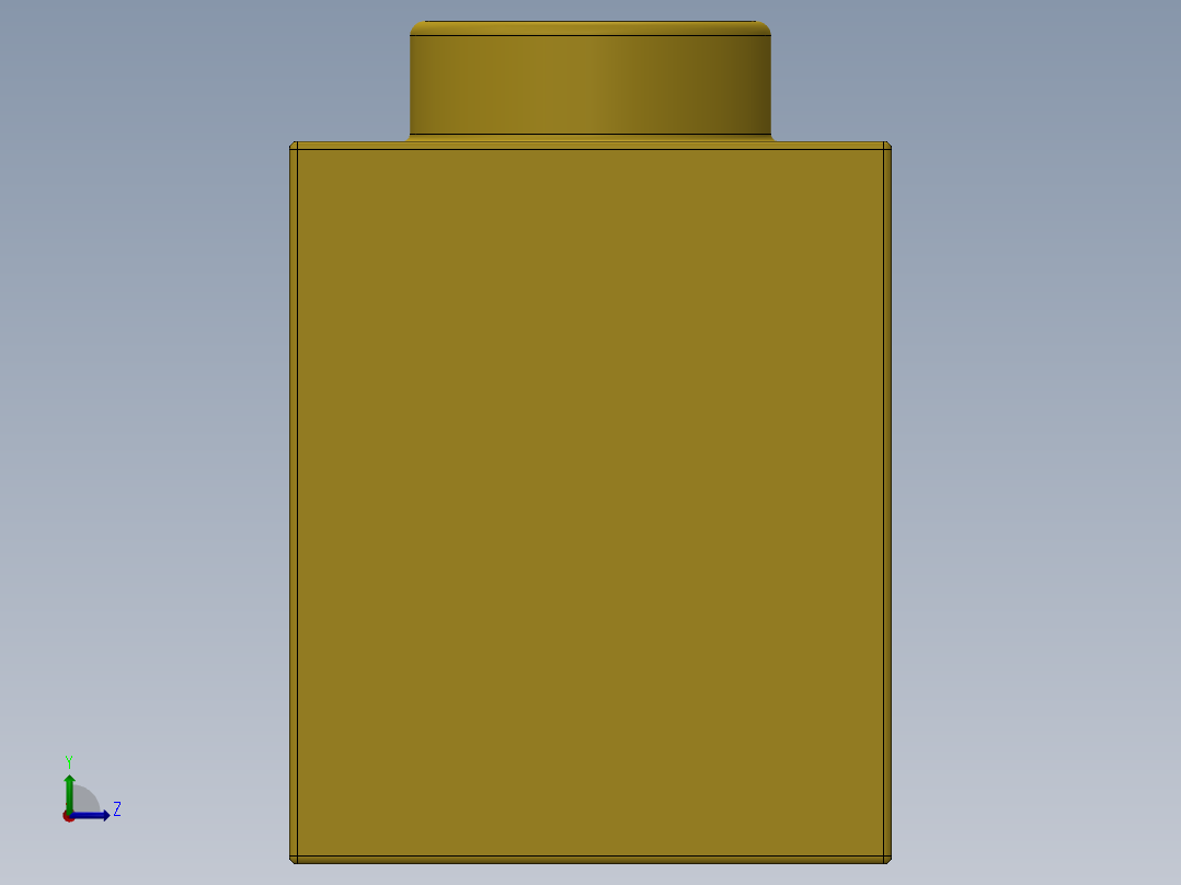 乐高机械组积木（横梁）-4195727 - 4544376 - 4655571 - 32018 Yellow Technic Brick 1 x 14 with Holes左视图