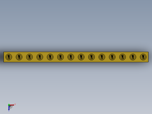 乐高机械组积木（横梁）-4195727 - 4544376 - 4655571 - 32018 Yellow Technic Brick 1 x 14 with Holes俯视缩略图