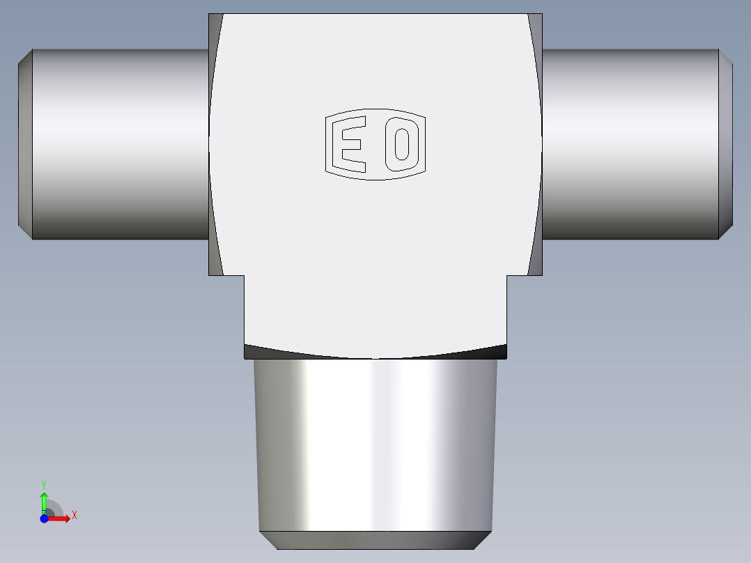 卡套式工业通用硬管接头EO_Male_stud_run_tee_TE04LLRCFX前视图