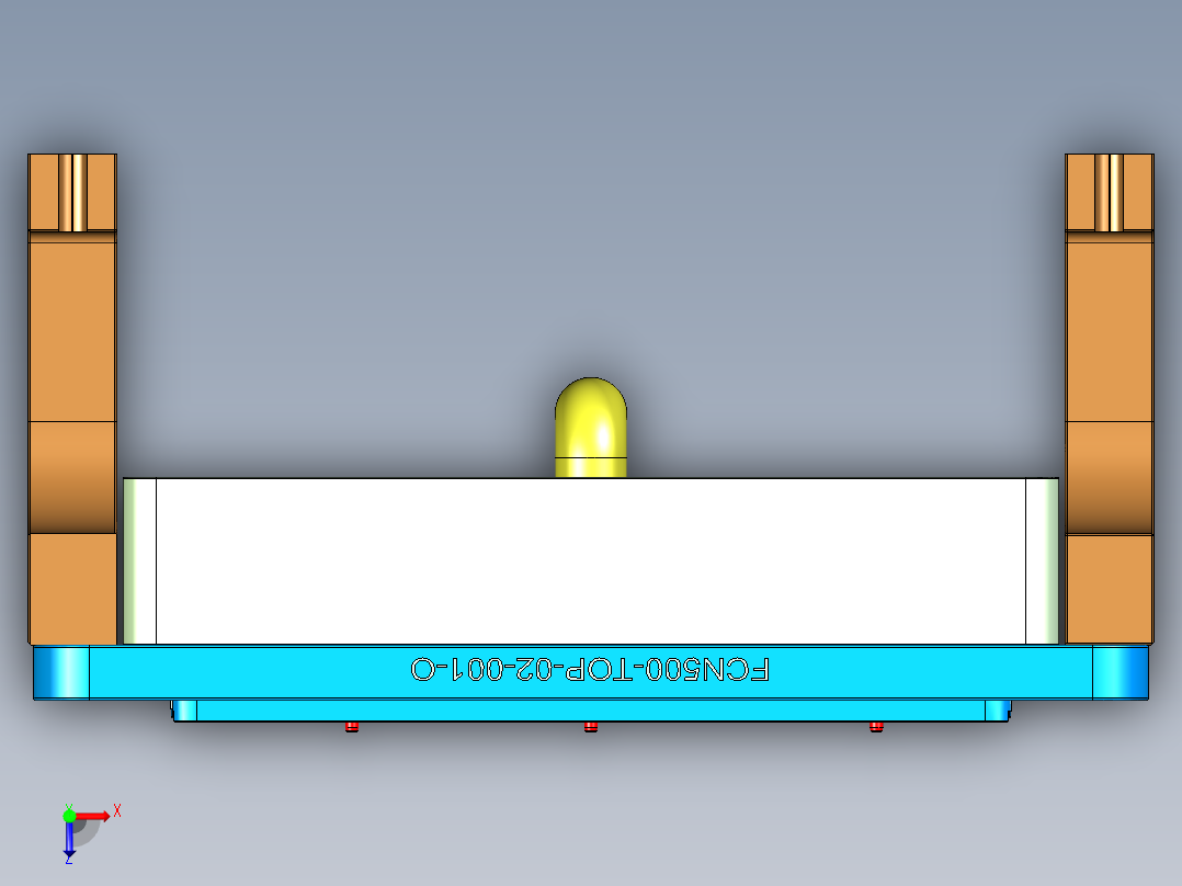 N500-T0P笔记本CNC工装夹具三维模型-CNC2俯视图