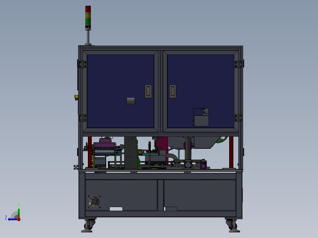 双工位贴易撕贴胶纸设备sw18右视图