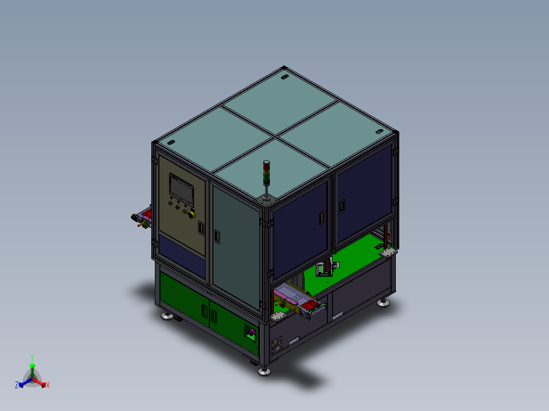 自动头部胶纸贴合机sw18正等轴测图