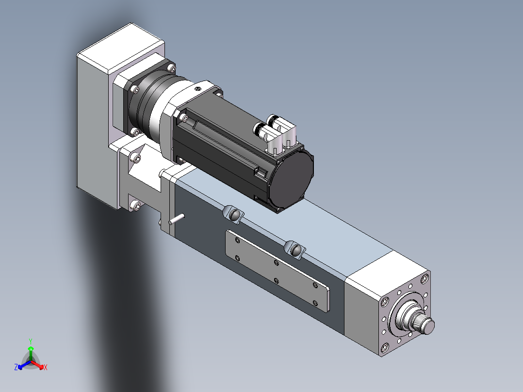 防尘式伺服电动缸sw22正等轴测图