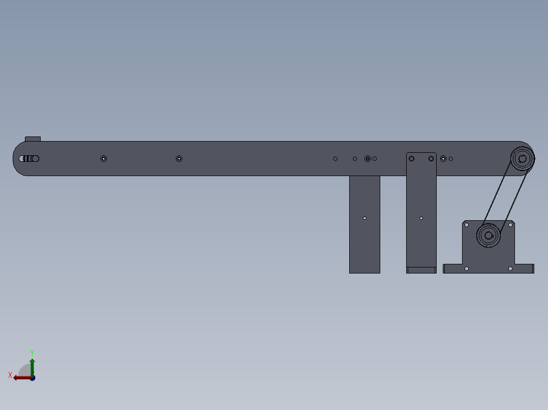 0.65米0.13米皮带机构后视图