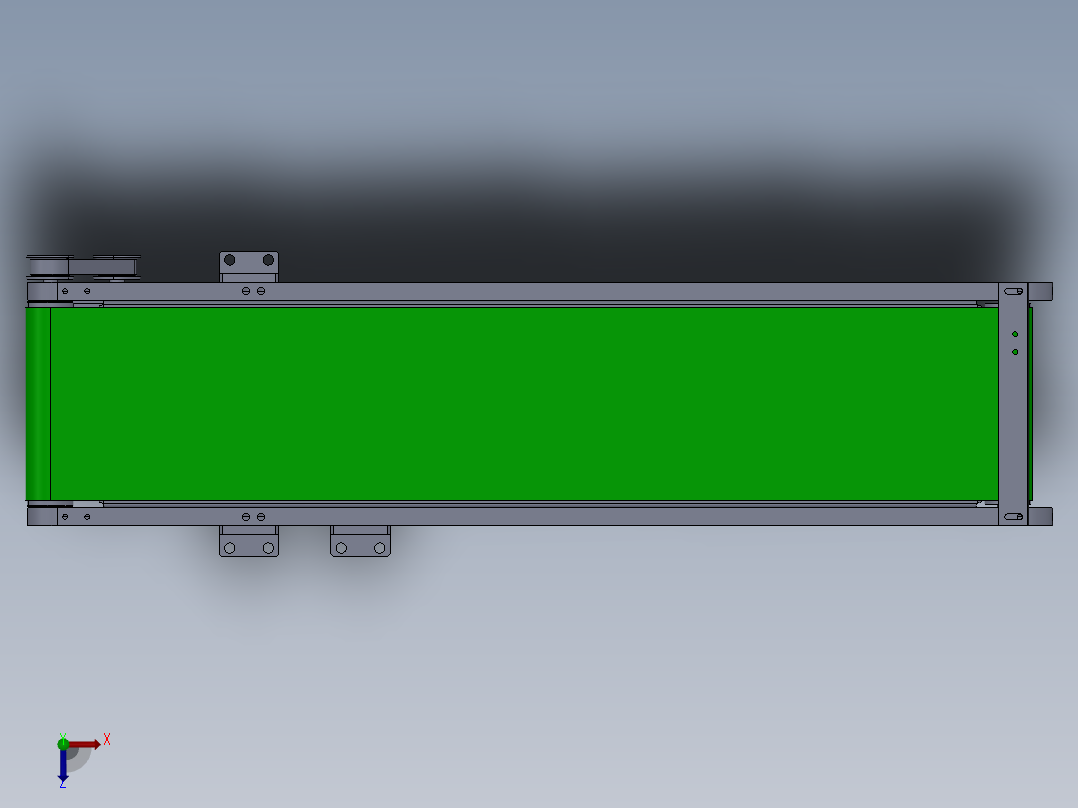 0.65米0.13米皮带机构俯视图