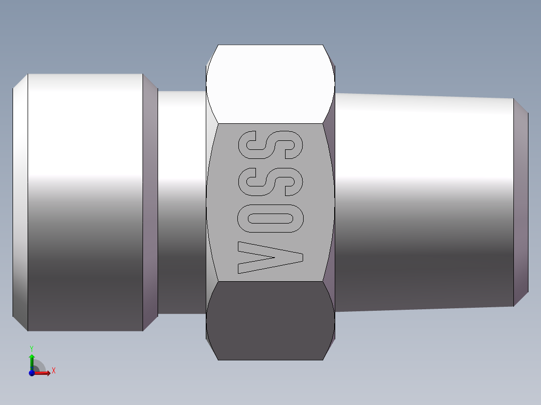 英制锥管螺纹直接头、1DT-16-04SP前视图