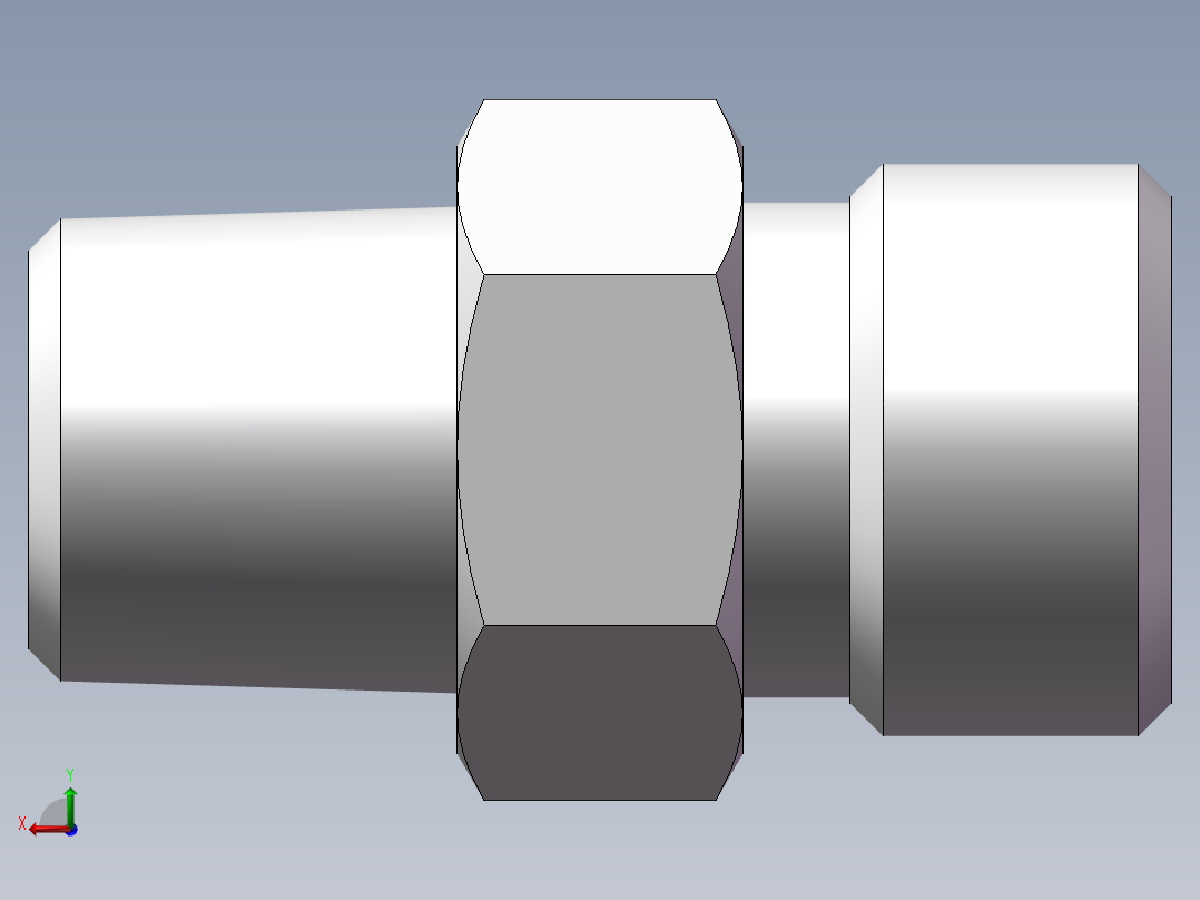 英制锥管螺纹直接头、1DT-16-04SP后视图