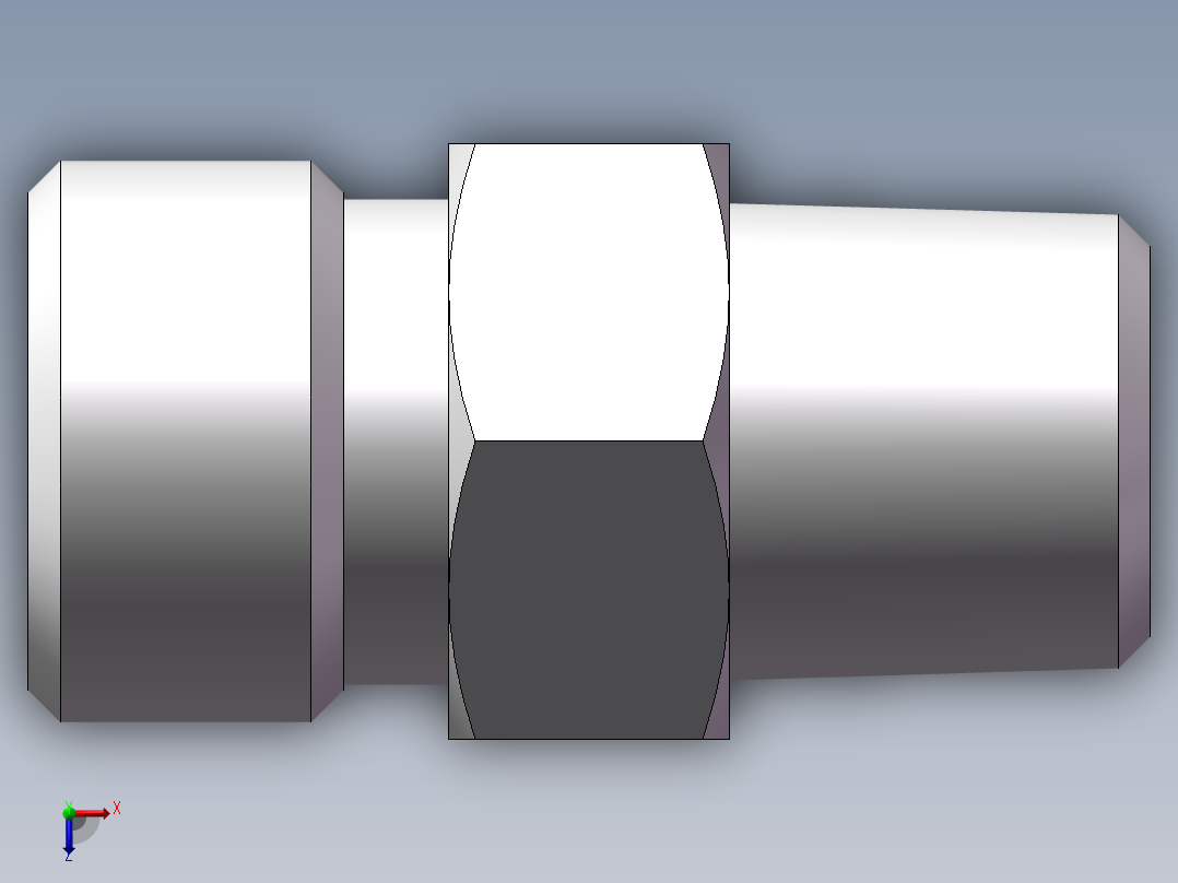 英制锥管螺纹直接头、1DT-16-04SP俯视图
