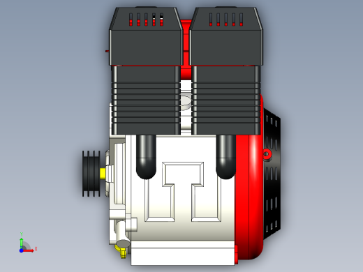 小型汽油发动机170F20模型前视缩略图