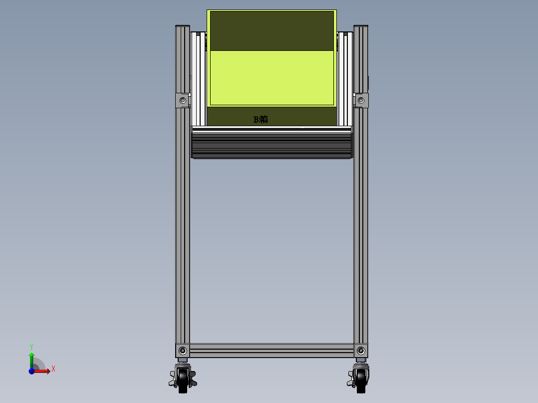 货架、便捷性物料车前视图