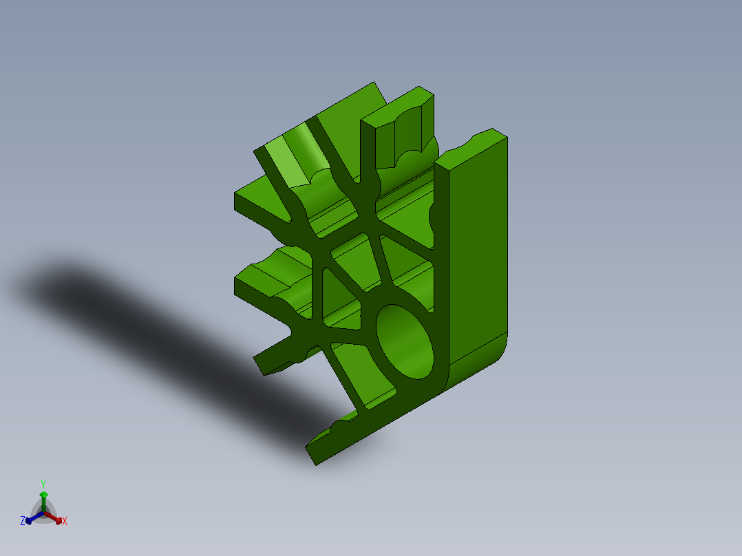 Knex 绿色连接器正等轴测图