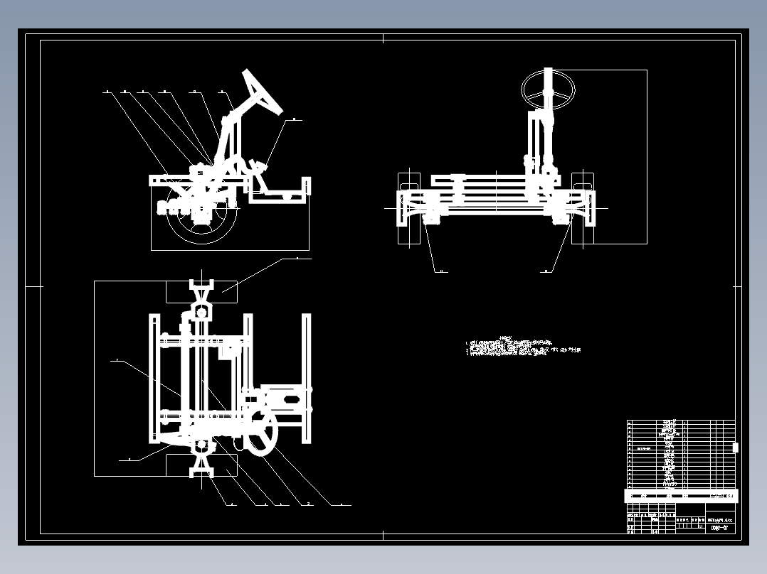 景区内电动游览车的设计--底盘部分的设计3张CAD图