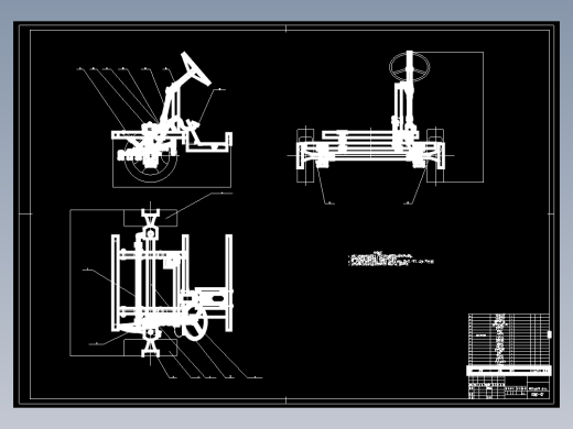 景区内电动游览车的设计--底盘部分的设计3张CAD图