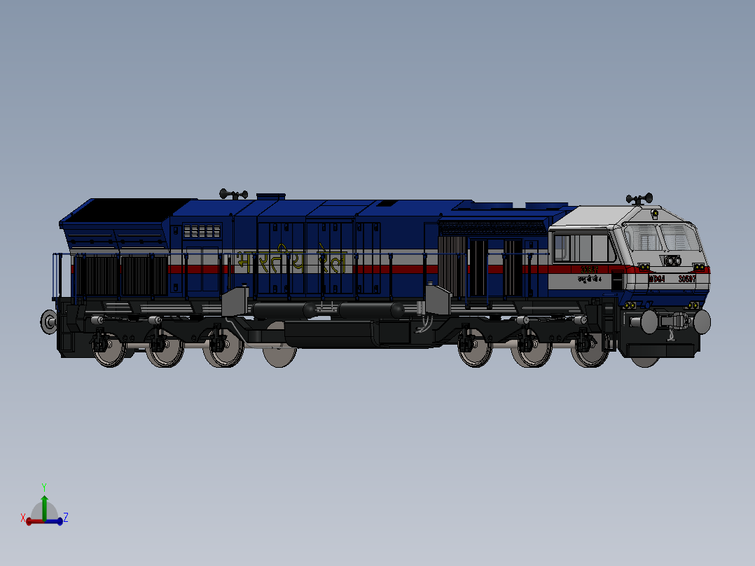 火车机车列车indian-locomotive-wdp4b-18316-模型格式为 igs