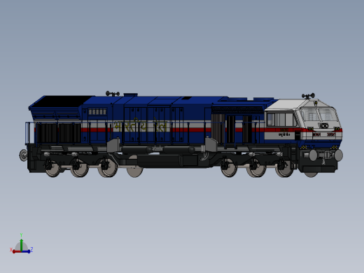 火车机车列车indian-locomotive-wdp4b-18316-模型格式为 igs