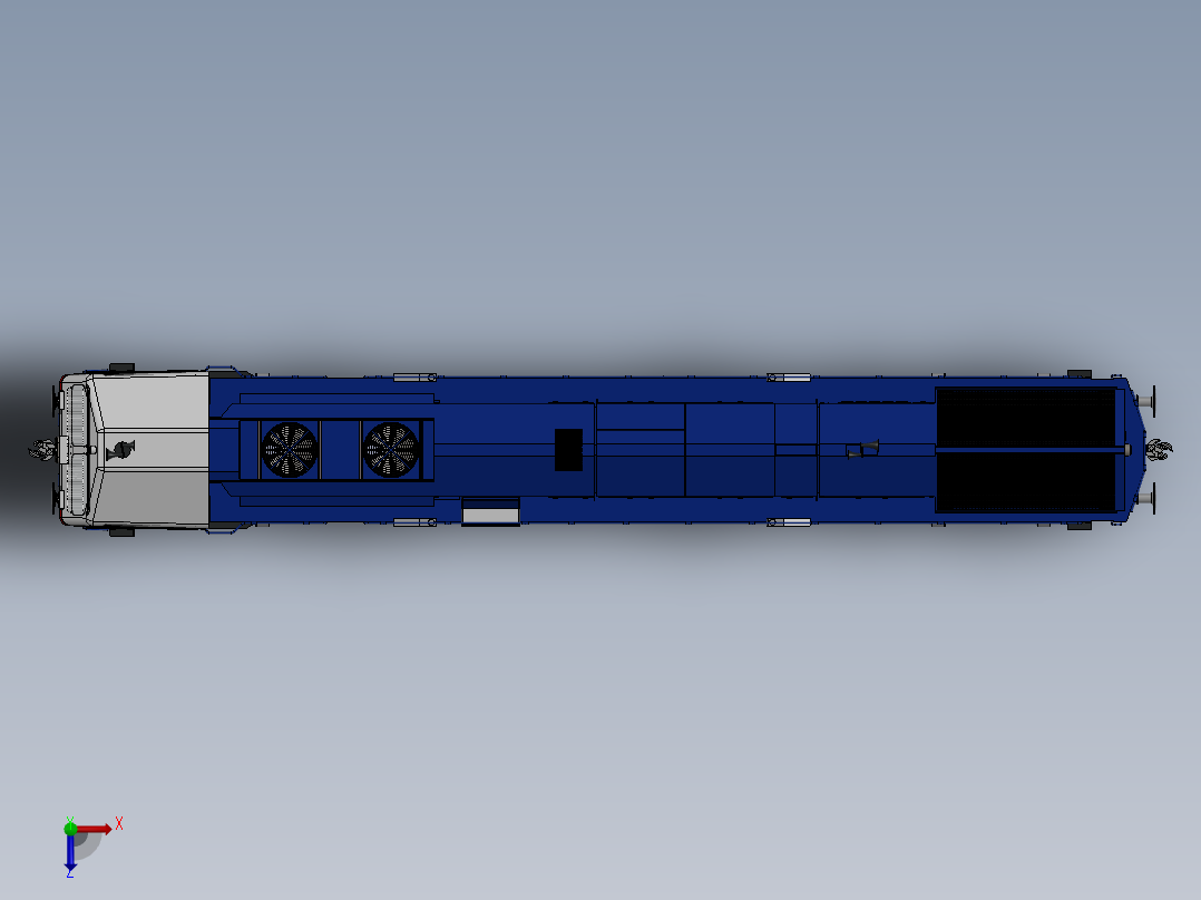 火车机车列车indian-locomotive-wdp4b-18316-模型格式为 igs俯视图