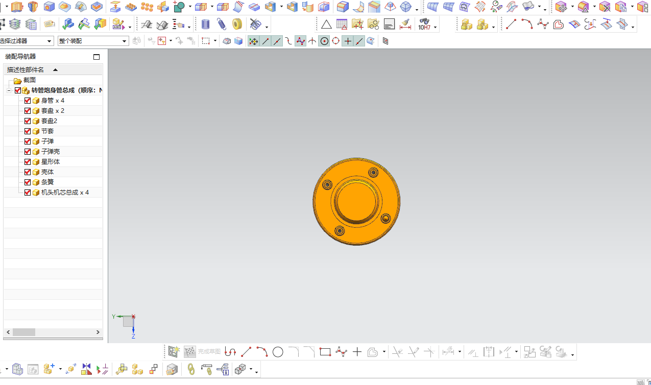 转管炮身管装配