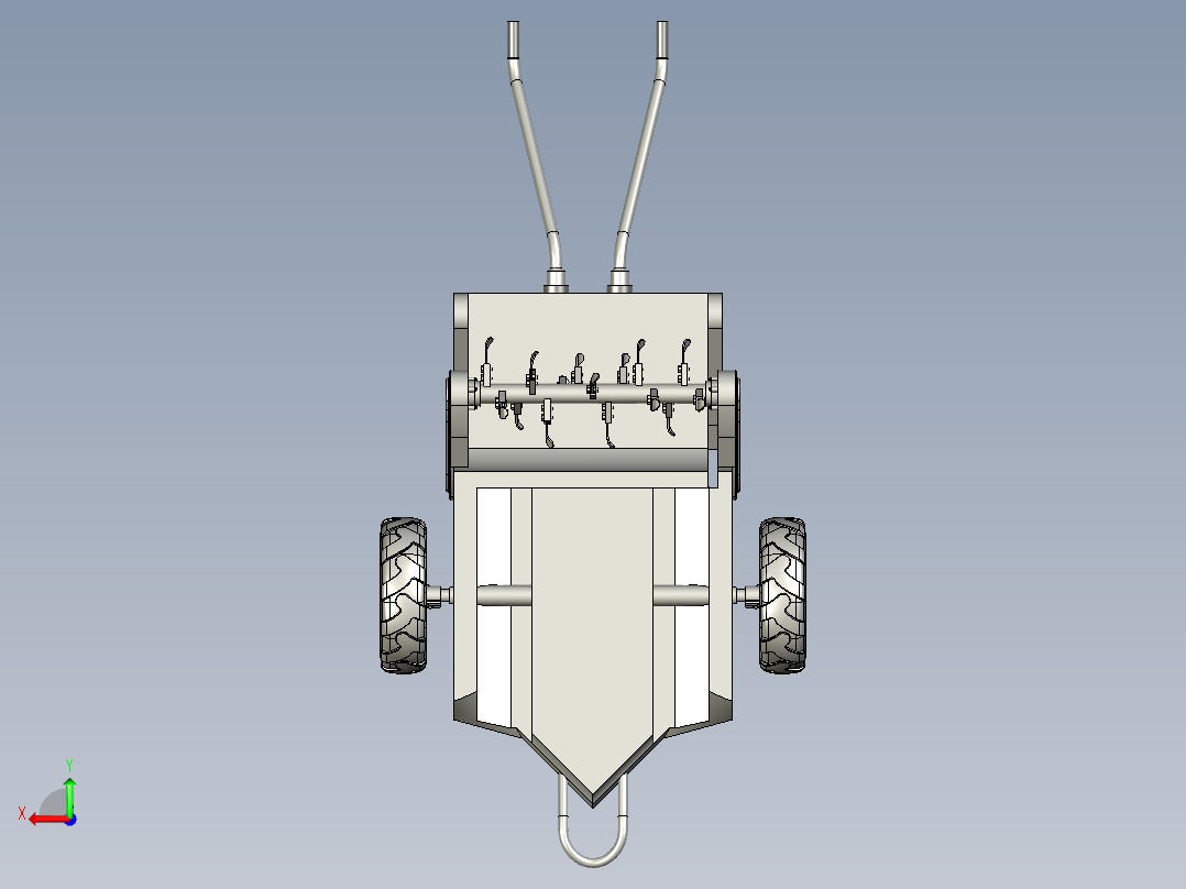 农业拖拉机后视图
