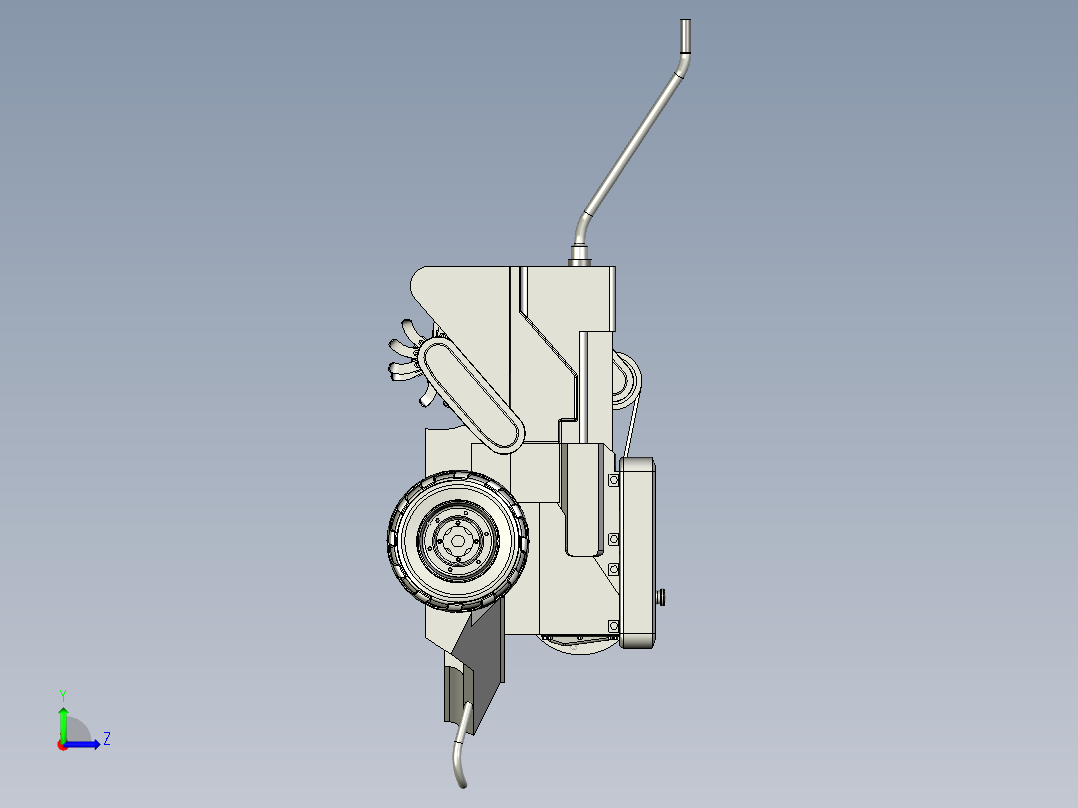 农业拖拉机左视图