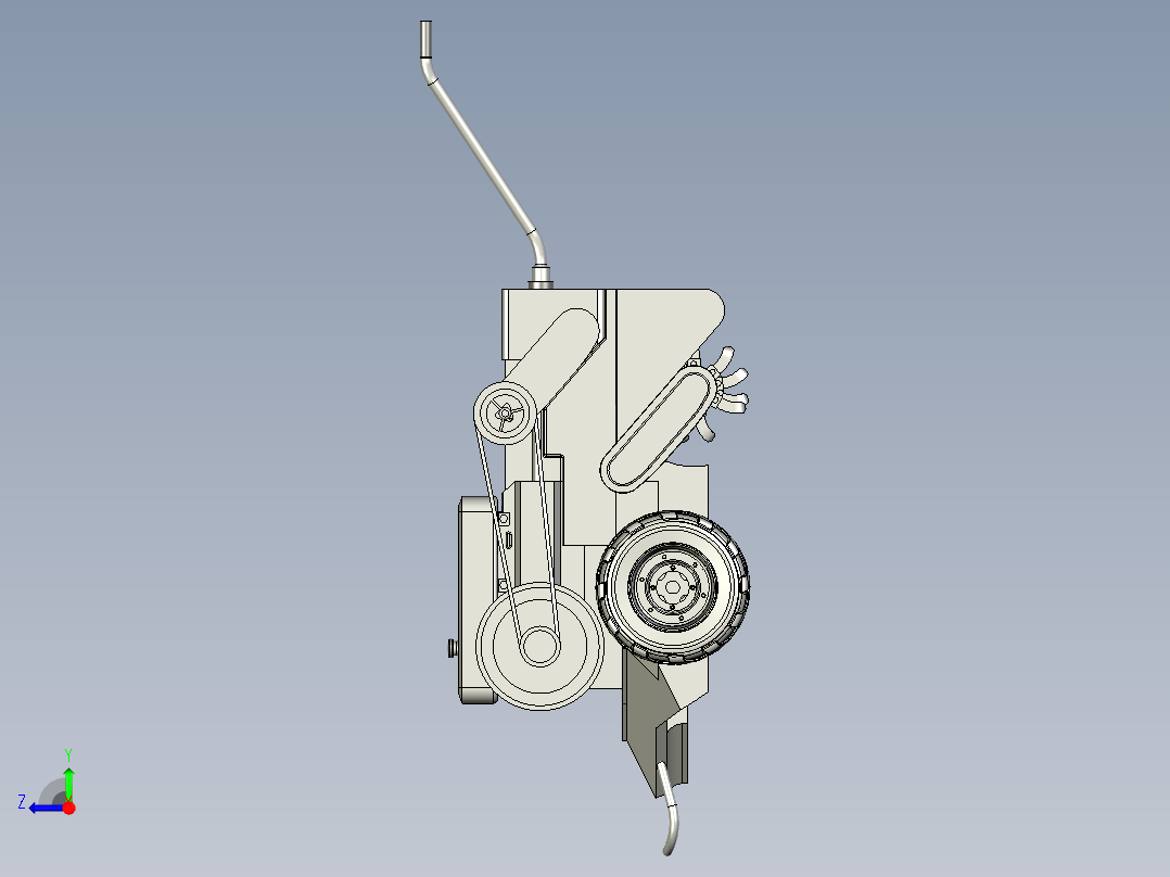 农业拖拉机右视图