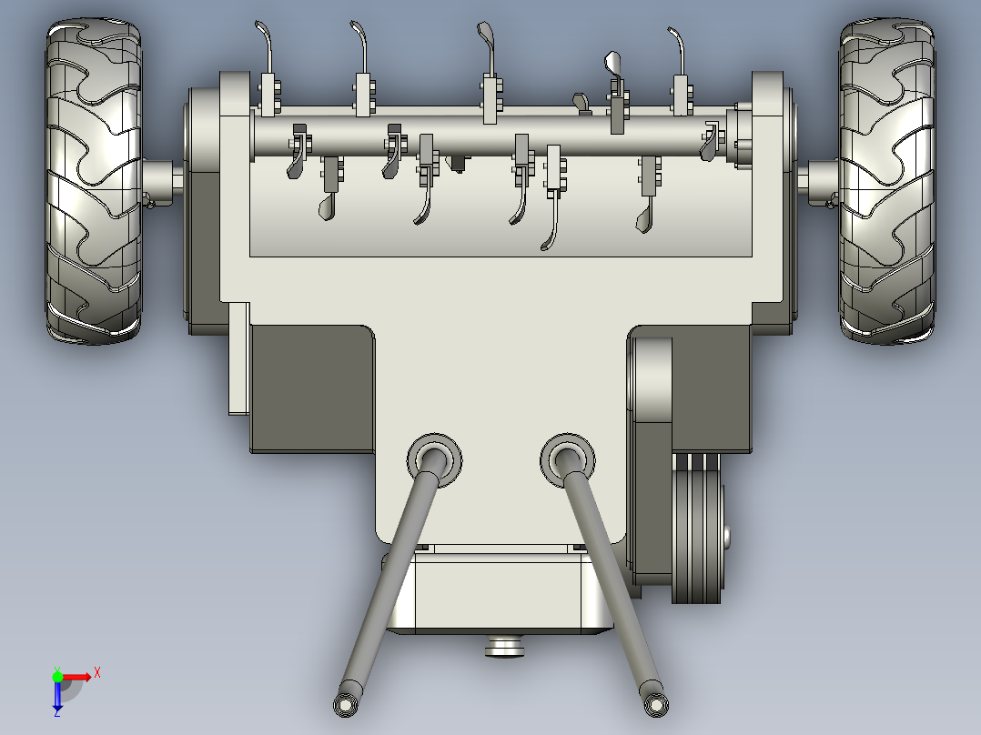 农业拖拉机俯视图