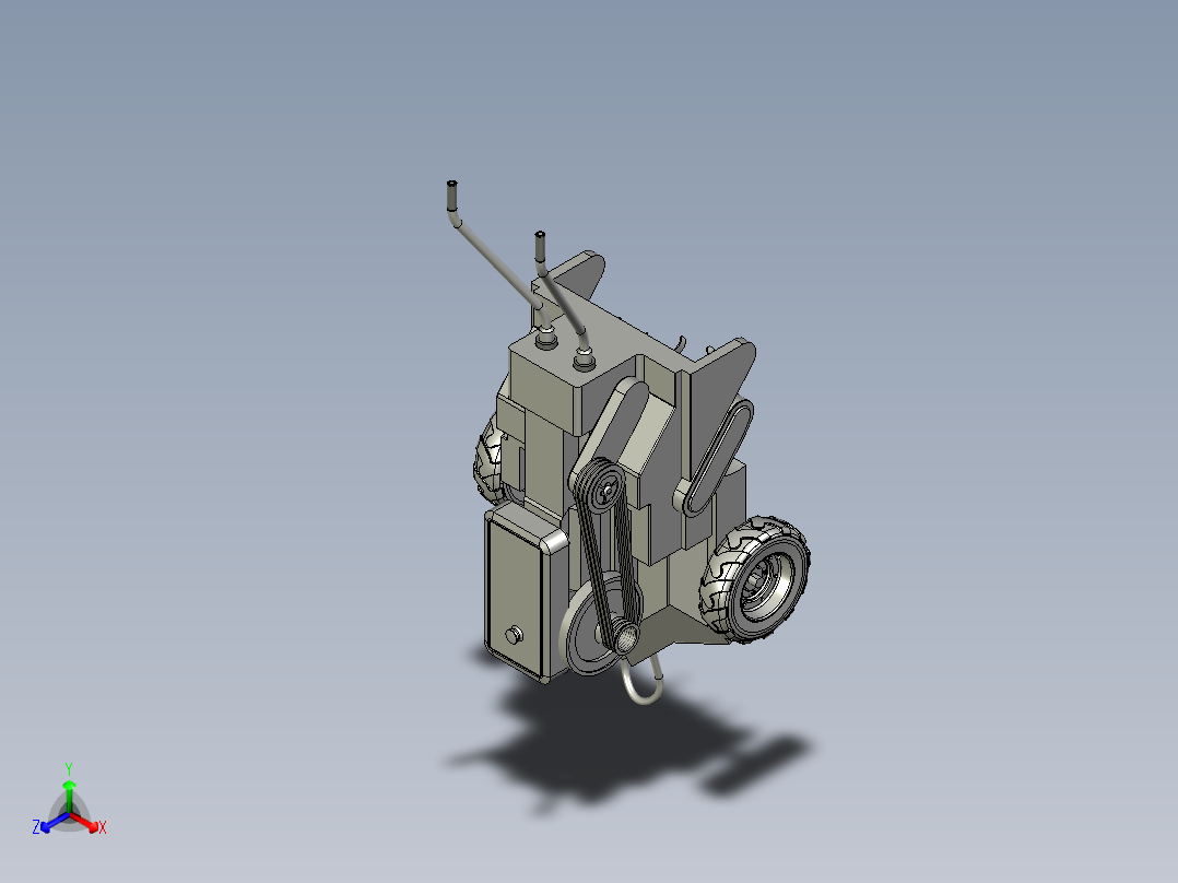 农业拖拉机正等轴测图