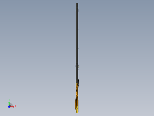 手枪左轮冲锋枪老式狙击步枪设计3D图纸flintlock-longrifle STP IGS STL前视缩略图