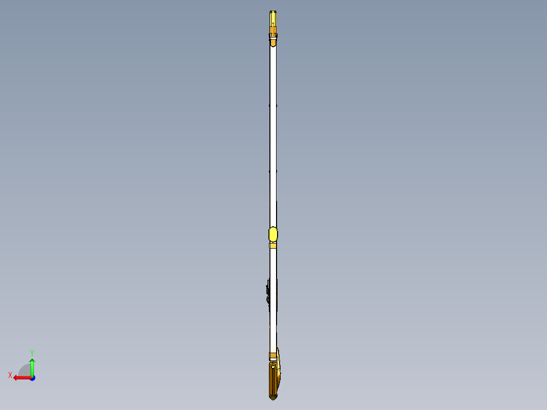 手枪左轮冲锋枪老式狙击步枪设计3D图纸flintlock-longrifle STP IGS STL后视图