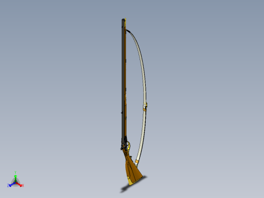 手枪左轮冲锋枪老式狙击步枪设计3D图纸flintlock-longrifle STP IGS STL正等轴测缩略图