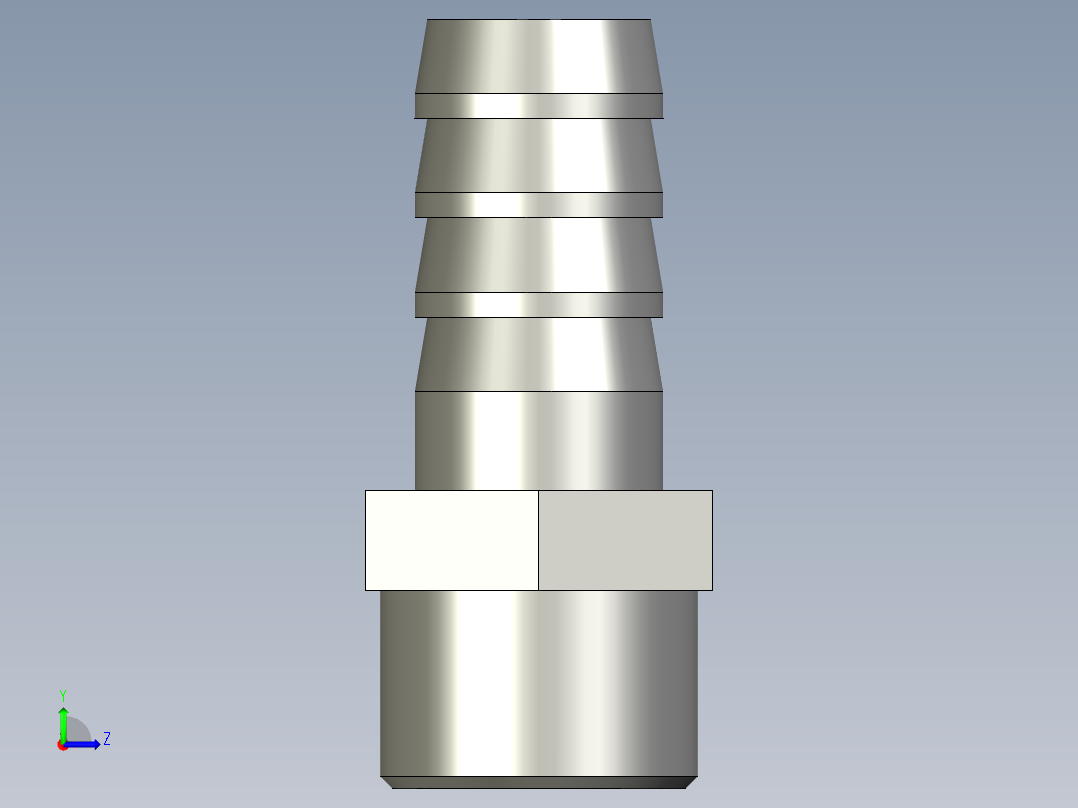 2分外丝x10mm-全铜宝塔接头左视图