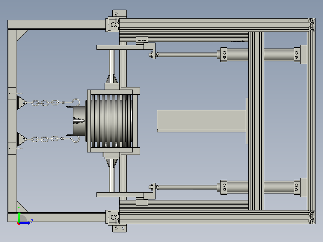 成型设备的浇铸装置左视图