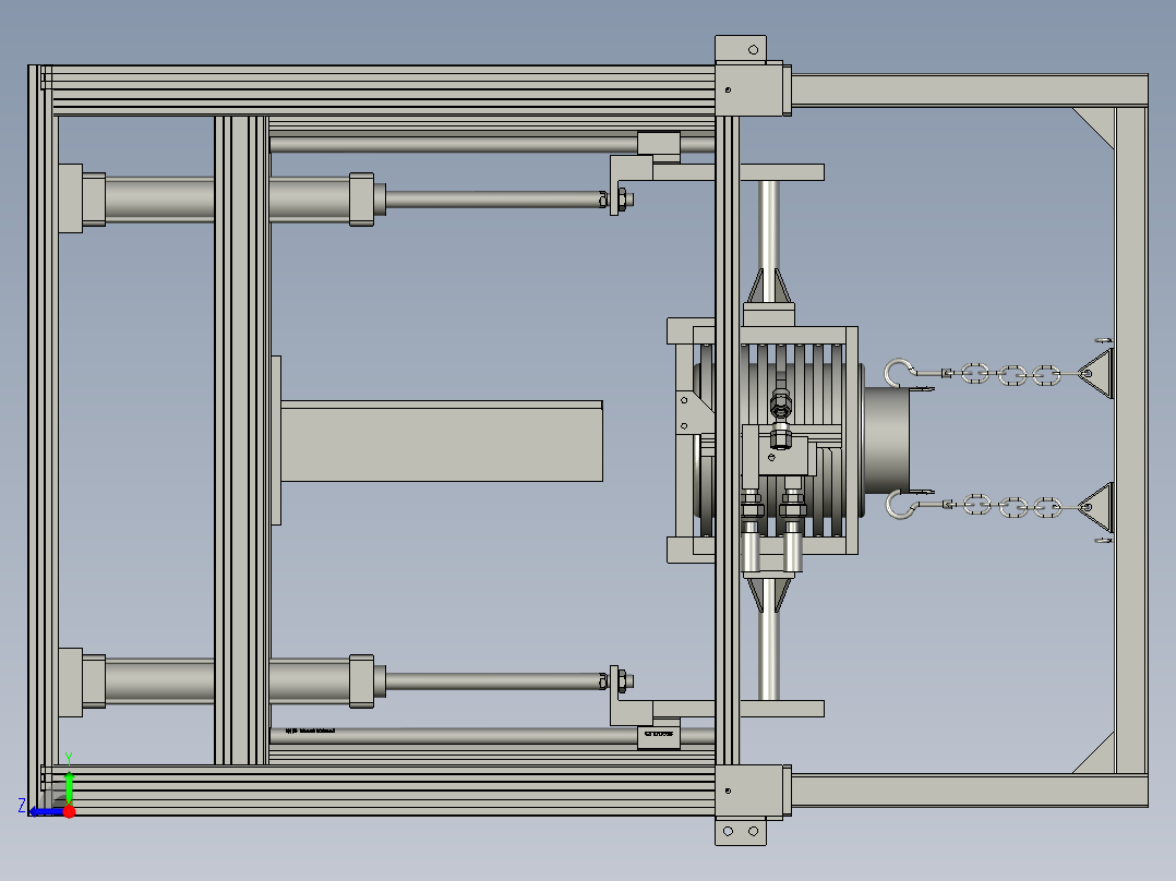 成型设备的浇铸装置右视图