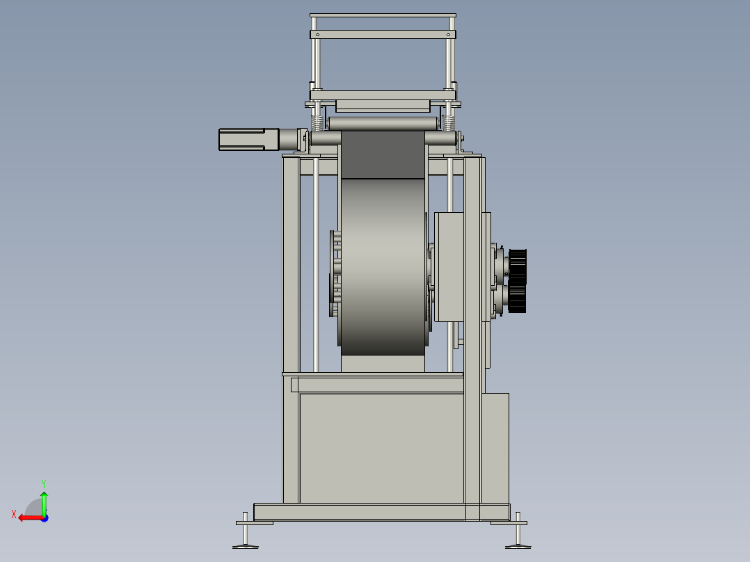 冲裁铝塑膜防拉断卷膜装置后视图