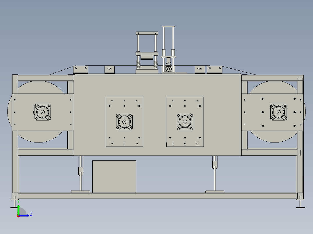冲裁铝塑膜防拉断卷膜装置左视图