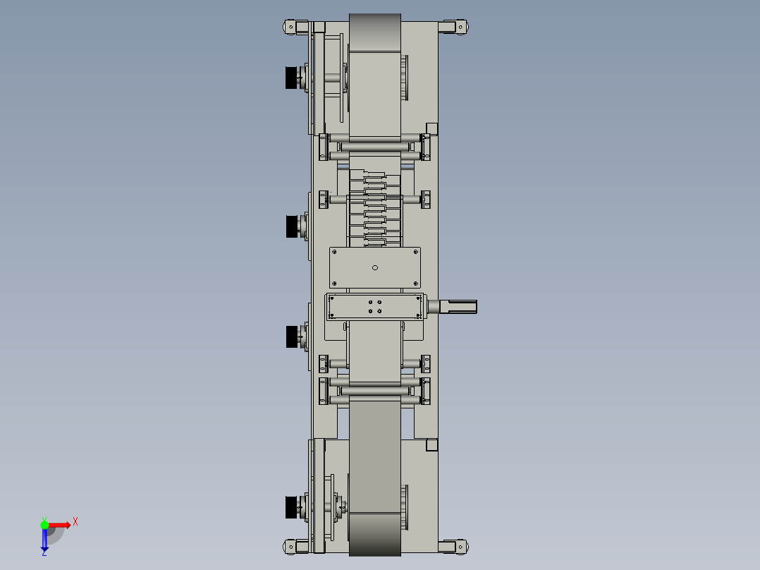 冲裁铝塑膜防拉断卷膜装置俯视图