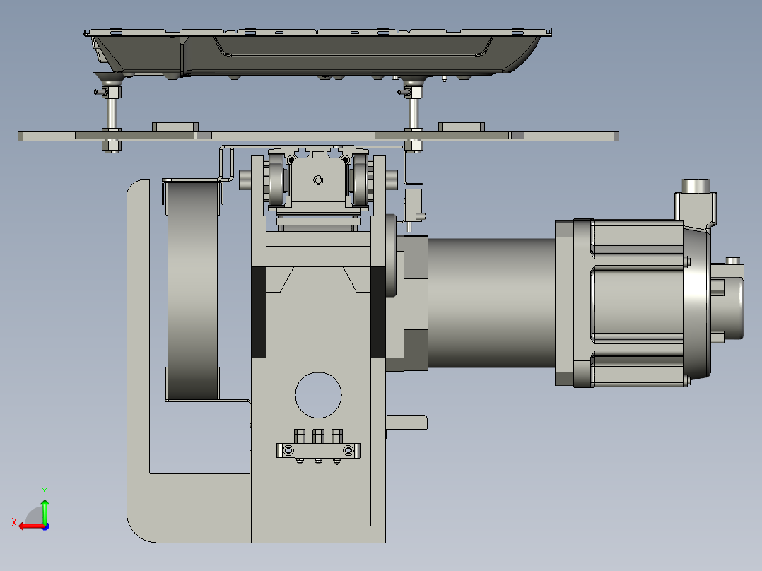 平移装配体后视图
