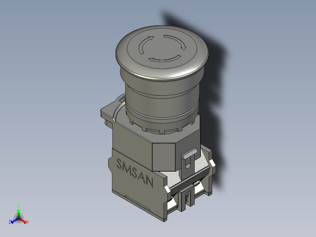 急停按钮QG115-B8-11ZS正等轴测图