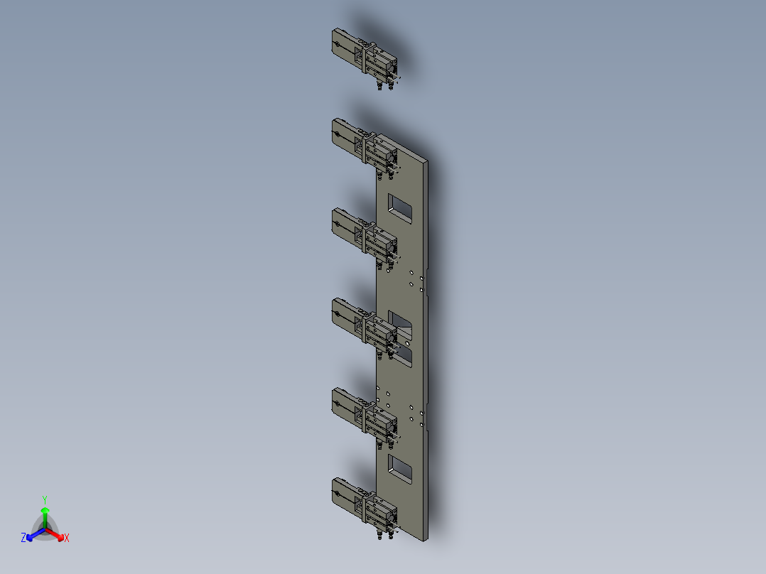 移栽夹爪组件主视图