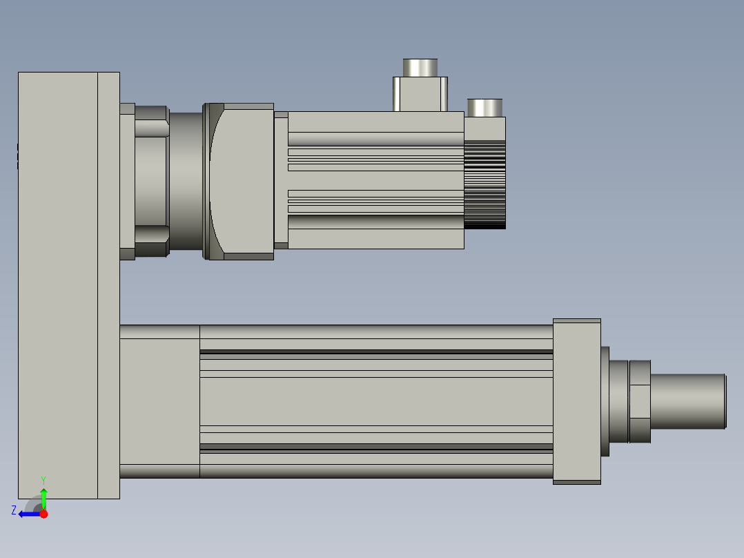 伺服压缸5T电动缸RKF120-折返伺服压机电动推杆RKF120-100-P右视图