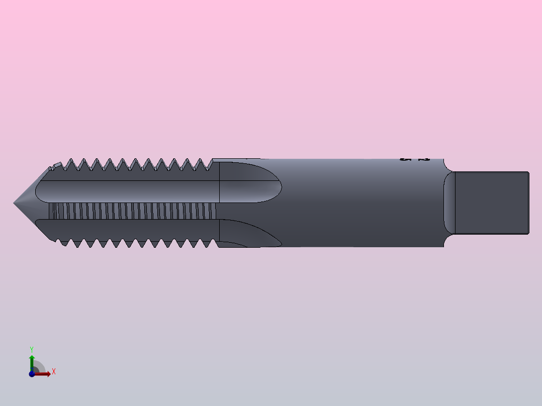 公制手动丝锥前视图