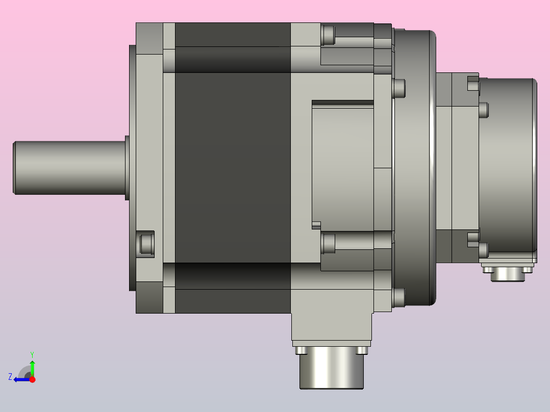 带制动器的交流伺服电机HF-SN102BJ右视图