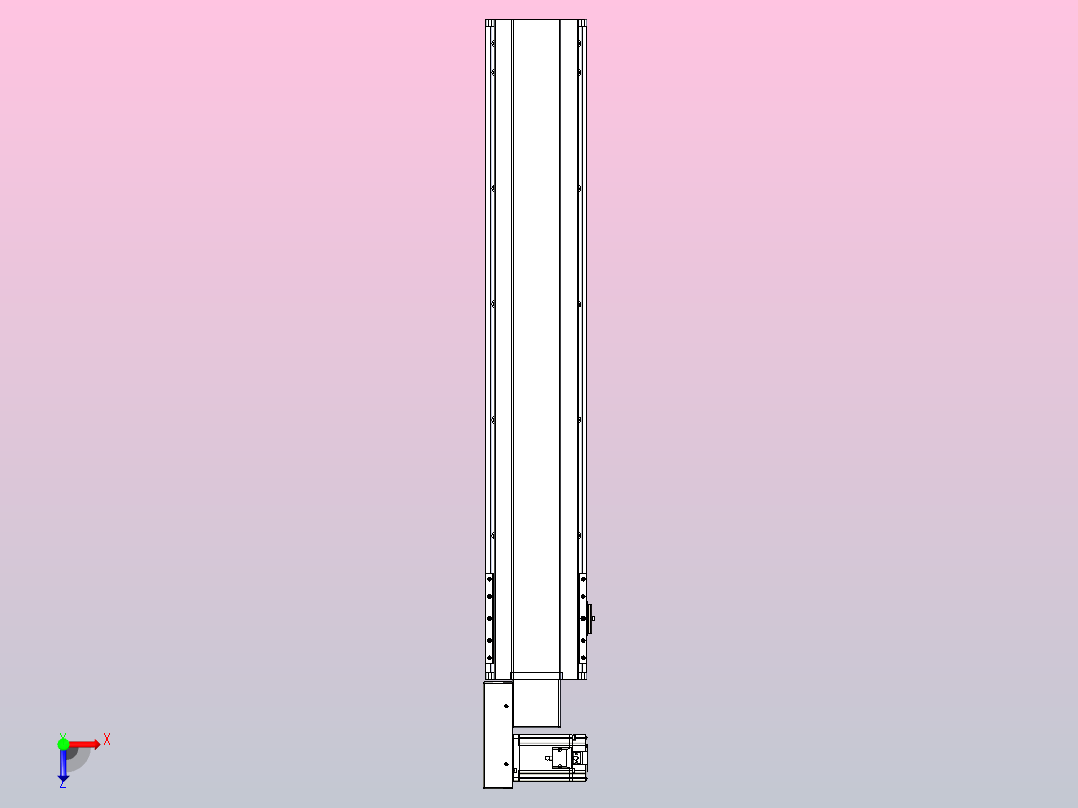皮带直线轴半封闭可选导轨TPA-HNB-175D-140-L850-ML-C-P75-N3俯视图