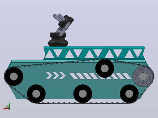 履带车简易结构3D图纸 Solidworks设计后视缩略图