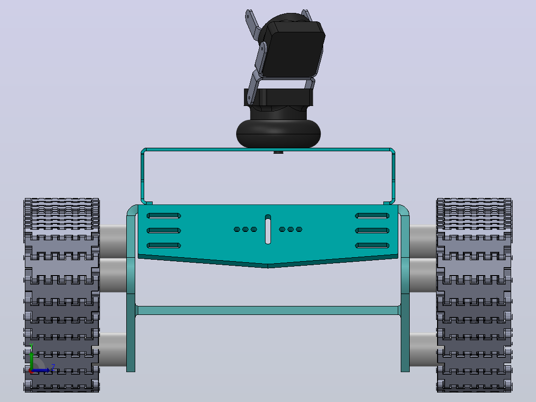 履带车简易结构3D图纸 Solidworks设计左视图