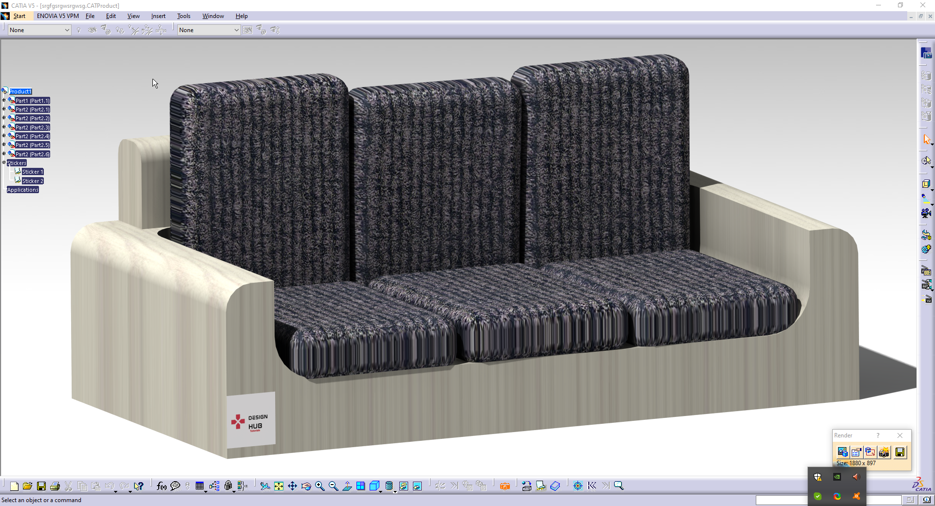 沙发套装catia v r 