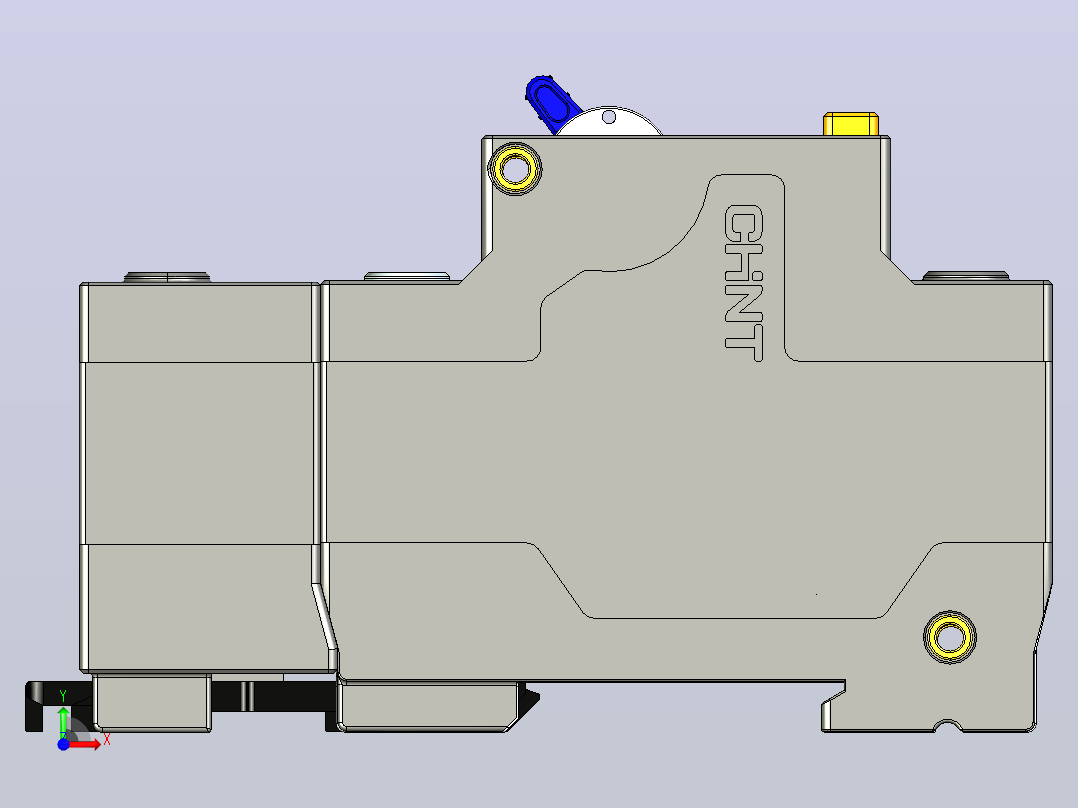 NXBLG-125 1P&amp;N剩余电流动作断路器三维模型202307前视图
