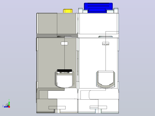 NXBLG-125 1P&amp;N剩余电流动作断路器三维模型202307右视缩略图