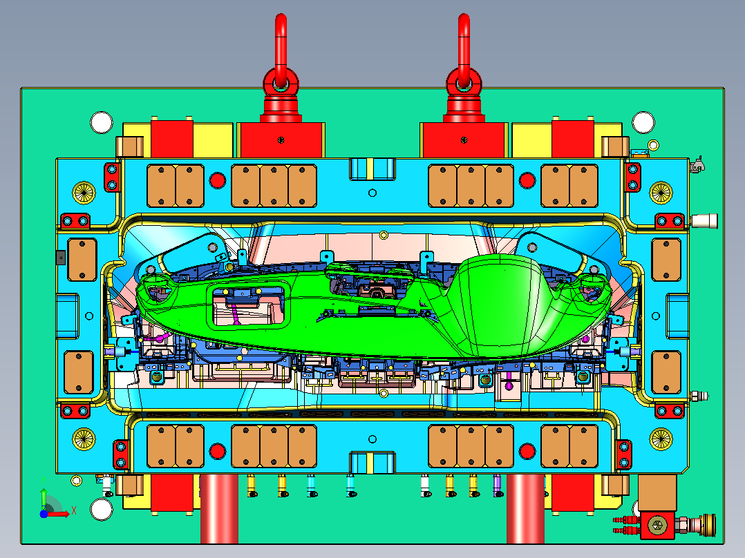 M140194-仪表板上蒙皮数据-直顶加斜顶结构较多前视图