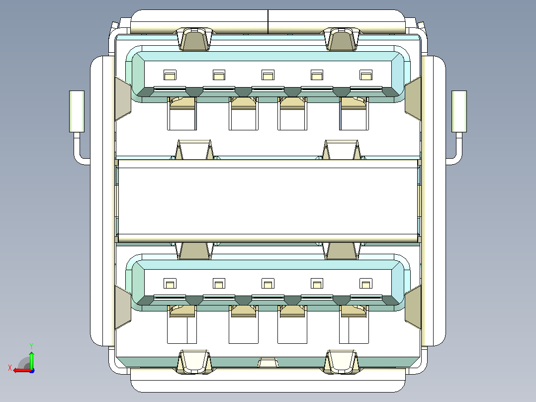 双USB3.0接收头连接器套件后视图